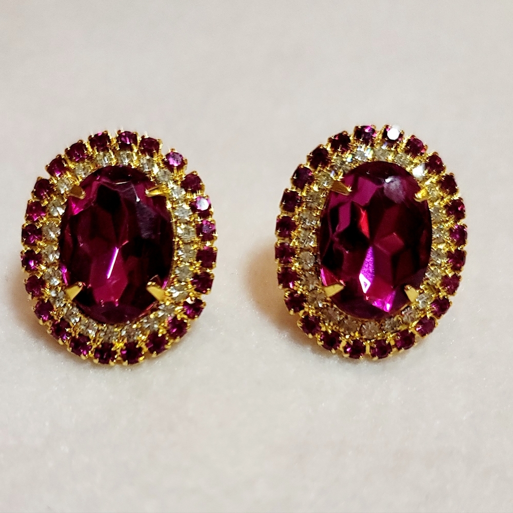 Estate Ruby and Gold Earrings